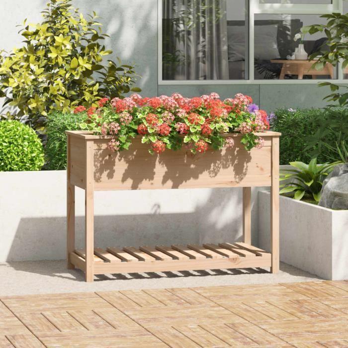 VidaXL Planter with Shelf 111.5x54x81 Cm Solid Pine Wood 823787