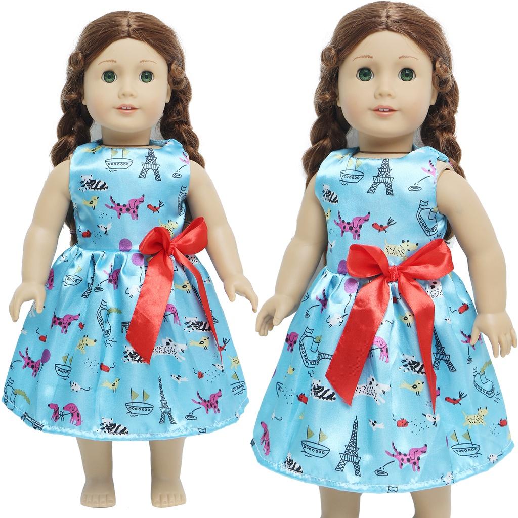 Платье для кукол 18 дюймов, милая юбка без рукавов, девичья одежда, аксессуары для кукольного домика, наряд для куклы 45 см, аксессуары для девочек, игрушка, подарок на день рождения