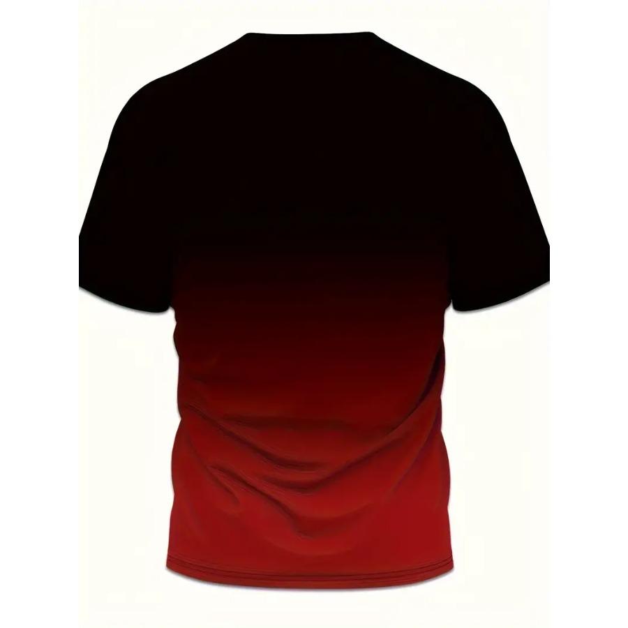 Футболка мужская с графическим принтом ярких градиентных цветов - футболка с коротким рукавом и круглым вырезом из удобной ткани