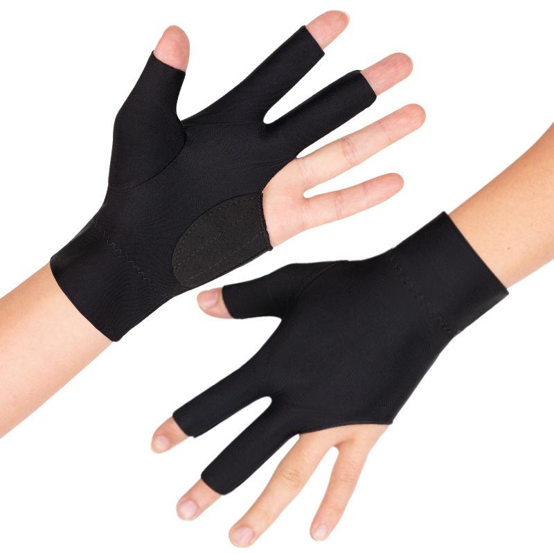 1Pc Spandex Snooker Billiard Cue Glove Pool Left Hand Open Three Finger Accessory Professional Billiards Gloves Left Hand Cover
