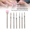 7pcs Tungsten Carbide Nail Bits Manicure Grinding Nail Drill Bits Set with Cleaning Brush Bit Transparent Storage Box