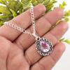 Pear Natural Morganite Sterling Silver Handmade Wedding Gift New Pendant Jewelry PP-26-11