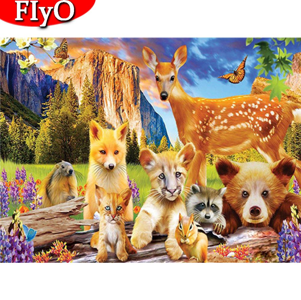 Алмазная картина 5D Лев Полный квадрат/круглый Алмазная вышивка Лиса Набор для вышивки крестом Декорация животных
