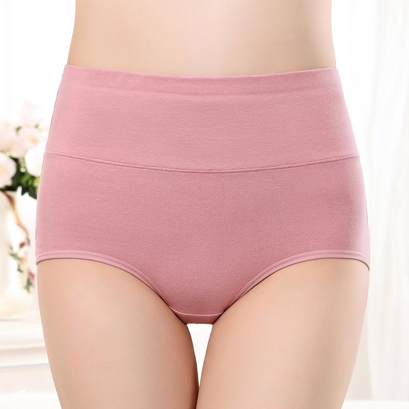 Plus Size High Waist Postpartum Abdomen Control Cotton Panties for Women