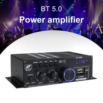 AK380 Bluetooth-совместимый усилитель 2-канальный усилитель домашнего кинотеатра 40 Вт + 40 Вт Музыкальный плеер USB AUX Караоке для дома Автомобиля