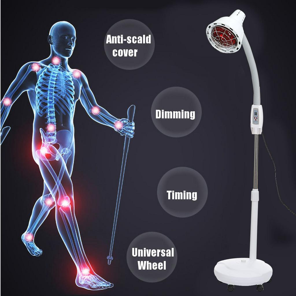 Floor Stand IR Infrared Heating Therapy Lamp Beauty Salon Physiotherapy Light 9 Gears Temperature Folding Design (100-240V)  275W
