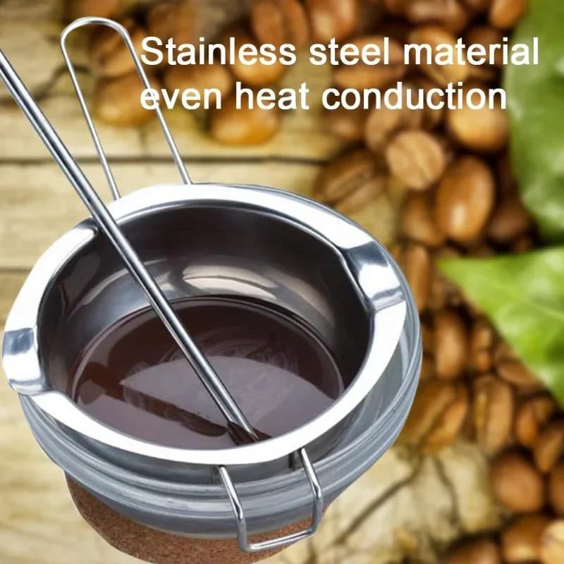 400ml Stainless Steel Candle Melting Pot Food Grade Chocolate Ice Cubes Butter Candy Melting Container Baking and Candle Making