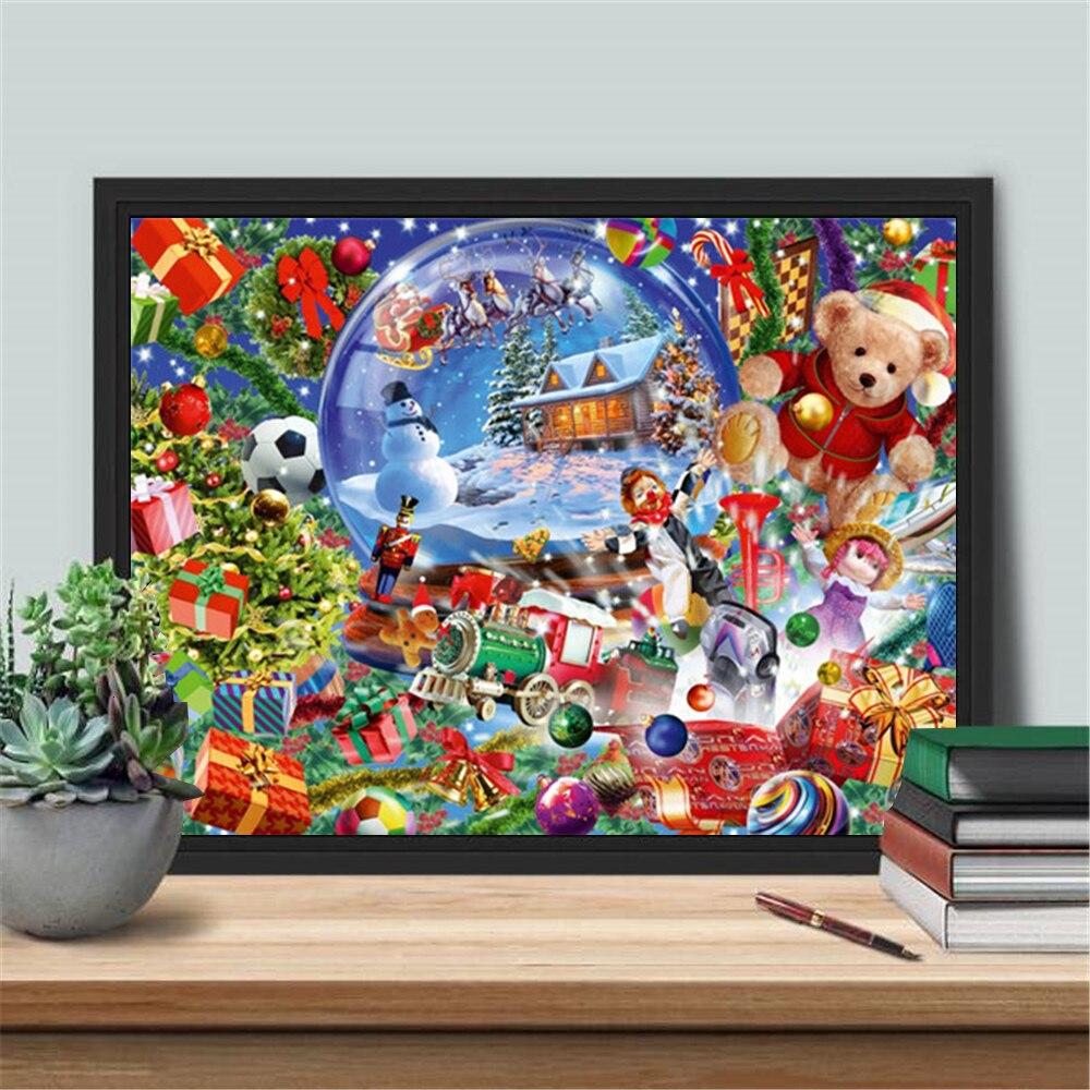 Алмазная картина Медведь Набор Алмазная вышивка Снеговик Мозаика Вышивка крестом Животное Рождественский подарок Украшение дома