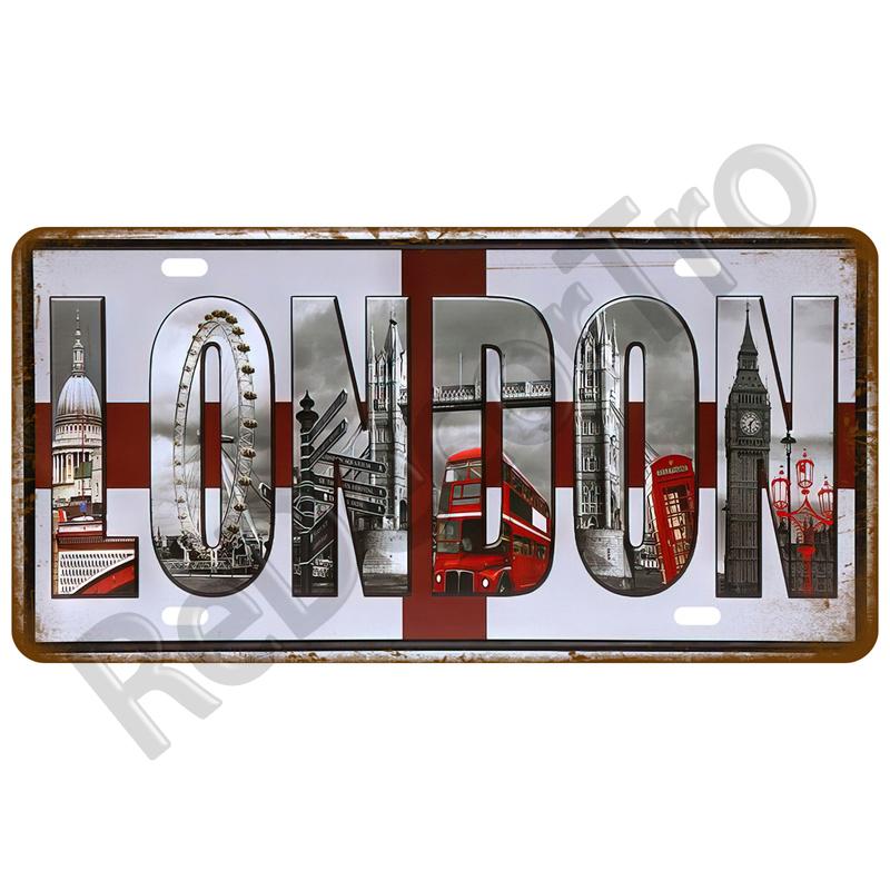 Знаменитый город TinPlate Plate Город-государство Tin Sign Plaque Достопримечательность Металлический знак Настенный декор Гараж Бар Паб Клуб Отель Кафе Кухня Дом