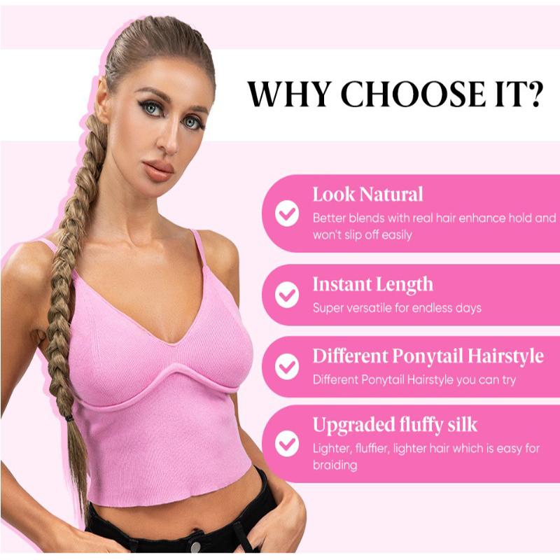 Ladies Wig Real Natural Ponytail Wig Braid Winding Hair Extension Ponytail Ponytailhair