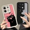Чехол для телефона Xiaomi Redmi Note 15 14 13 Pro Plus Черный Кот Мультяшный Милый Чехол 12S 11 11S 11T 5G 14S Мягкий Силикон Funda