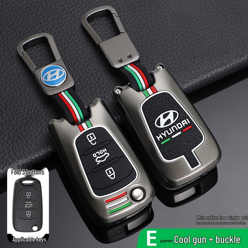 Hyundai Elantra Key Case for Langdong, Reina, Ix35, Ruiyi, Sonata 8 - Folding Old Buckle Shell Bag