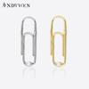 925 Sterling Silver Gold And Silver Simple Back Earring Ladies 2023 Fashion Boutique Jewelry