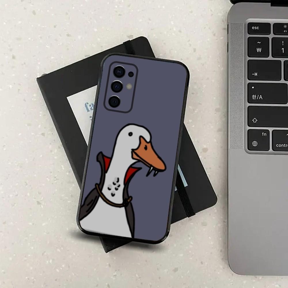 Мультяшный забавный утенок Чехол для телефона Samsung S24,S21,S22,S23,S30,Ultra,S20,Plus,Fe,Lite,Note,10,9,5G Черный Мягкий Чехол