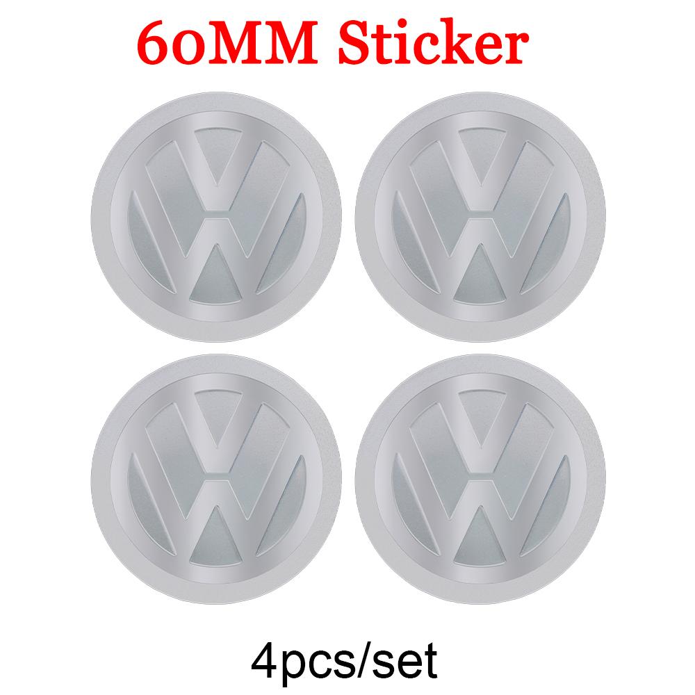 W12356/60/65mm 4pcs Car Wheel Center Hub Caps Sticker for Volkswagen VW Golf 4 5 6 7 Bora MK7 Beetle Touran Tiguan GTI R Line R32