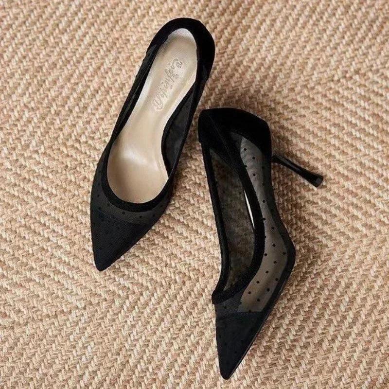 Модная женская обувь Модные кружевные сетчатые дышащие легкие удобные сандалии на тонком высоком каблуке обувь для женщин Zapatos De Mujer