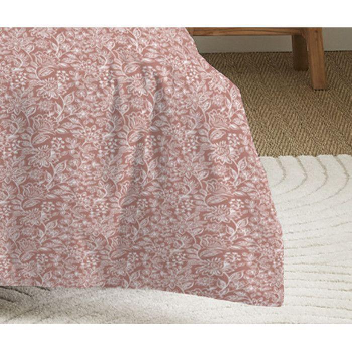 Parure de couette 3 Pièces réversible pour lit 240 x 220 cm "Celeste Peche" Coton Pur