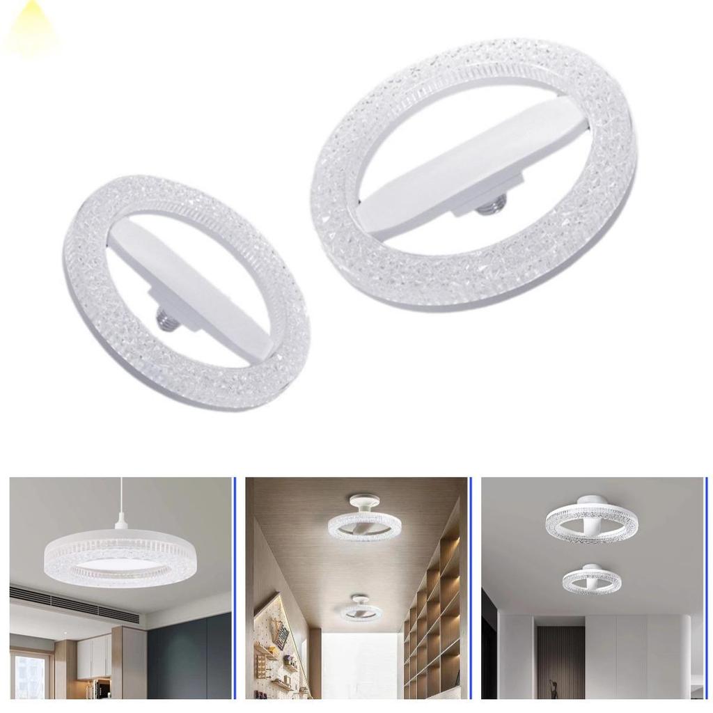 E27 LED Ceiling Light Crystal Chandelier 18W 24W Round Energy Efficient Lamp Base Bedroom Hallway Living Room Pendant Lamp Kitchen Decoration Light