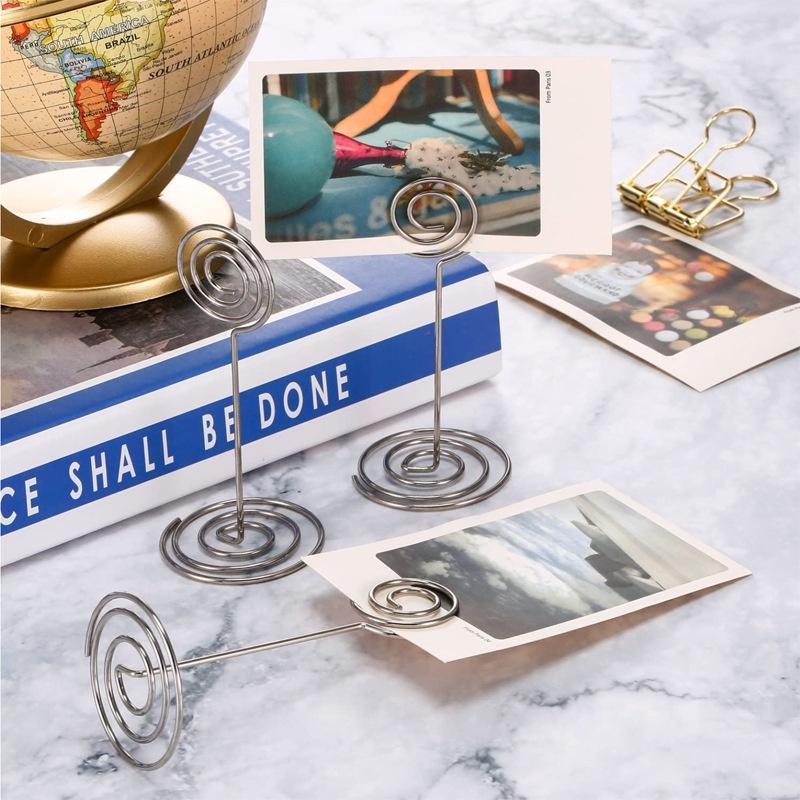 10 шт. металлические держатели для карточек, подставки для фотоклипов, свадебная вечеринка, номер стола, подставка для знака имени