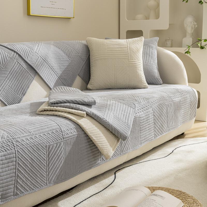 Всесезонная универсальная однотонная шенилловая стеганая диванная подушка современная простая легкая роскошная тканевая диванная подушка полотенце