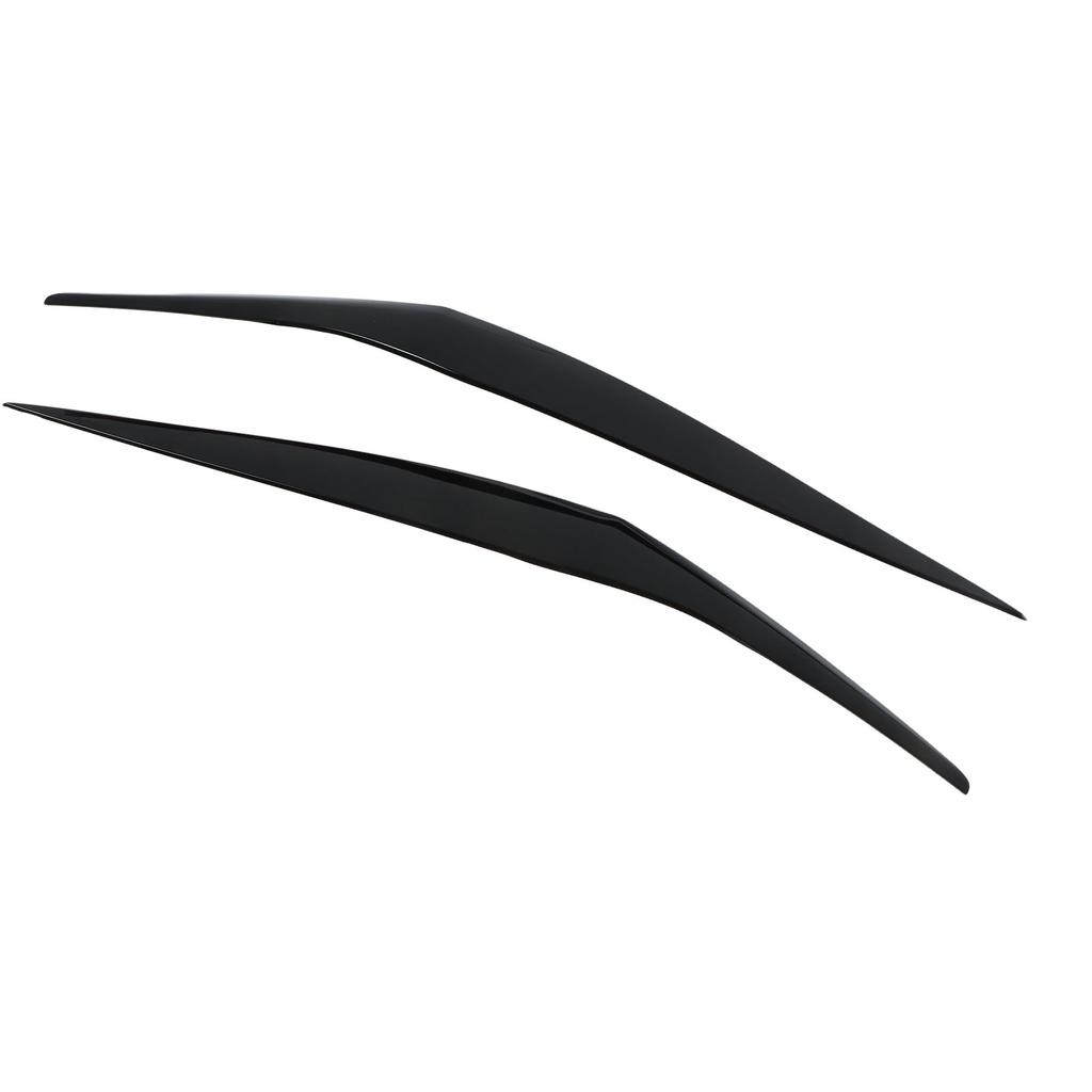 Pair Front Headlight Eyebrow Eye Lid Cover Trim Glossy Black Replacement for Ford Fiesta MK6.5