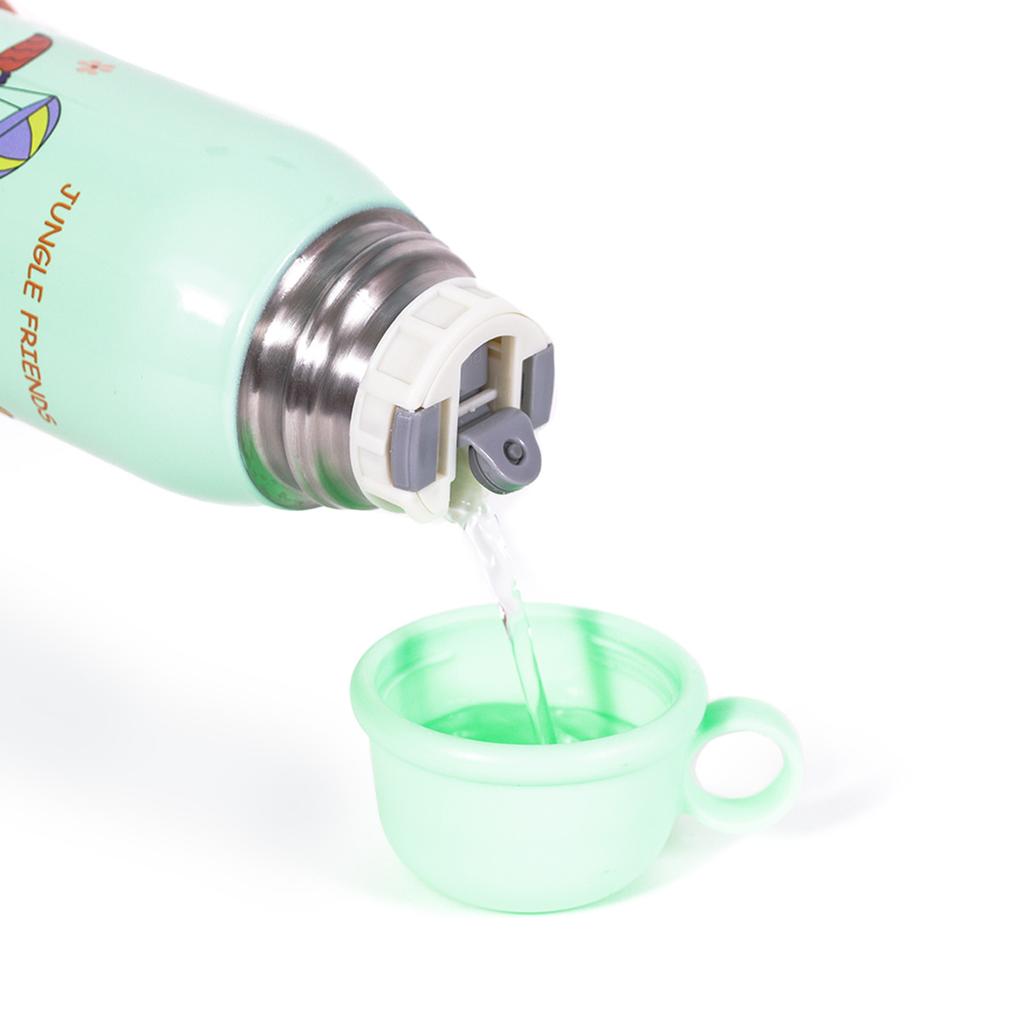 MILK&MOO Steel Kids Water Bottle with Bag Jungle Friends 550ml / 18.5 Oz