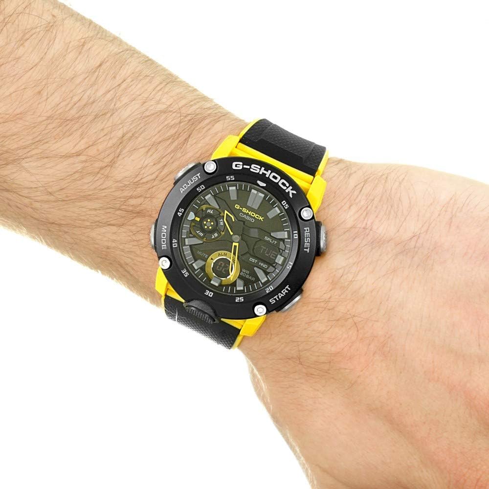 Мужские часы Casio G-Shock GA-2000-1A9 Конструкция Carbon Core Guard Желтые