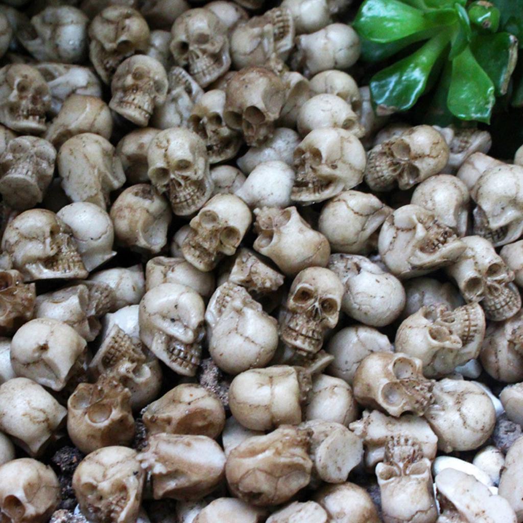 40 шт. Смола Череп Мини Фигурки Черепа для Домашнего Декора и Садового Ландшафтного Дизайна Изделия из Смолы Ручной Работы