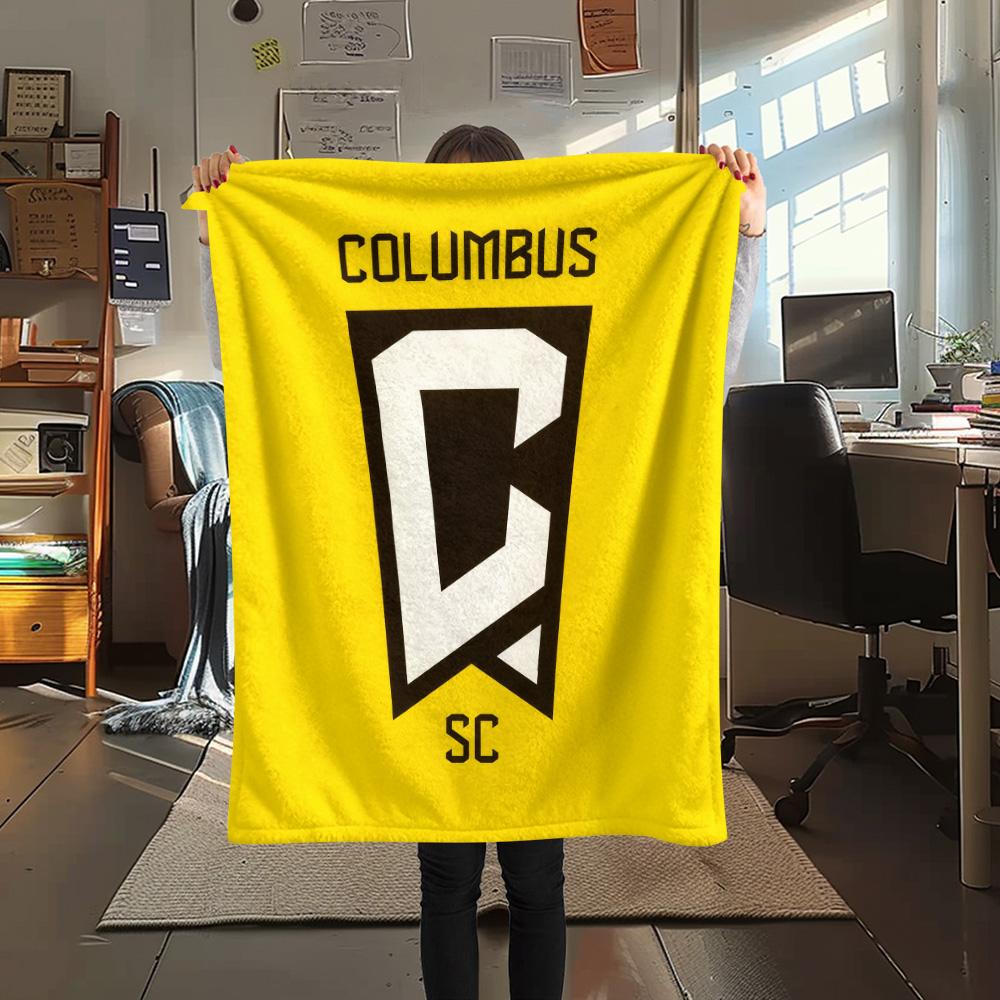 Columbus Crew Print Flannel Blanket, High quality Comfortable for All Seasons, Home Decor, Warmth and Comfort