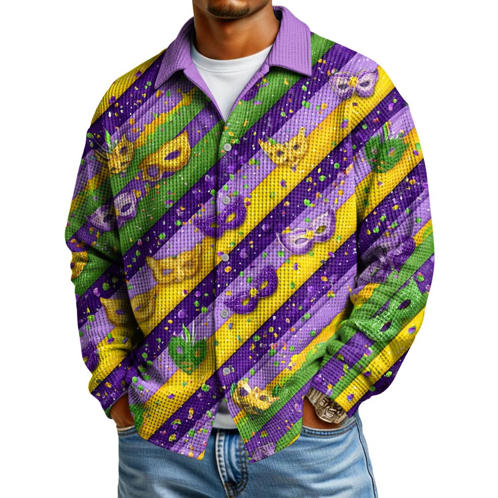 Мужская повседневная рубашка с длинным рукавом на пуговицах