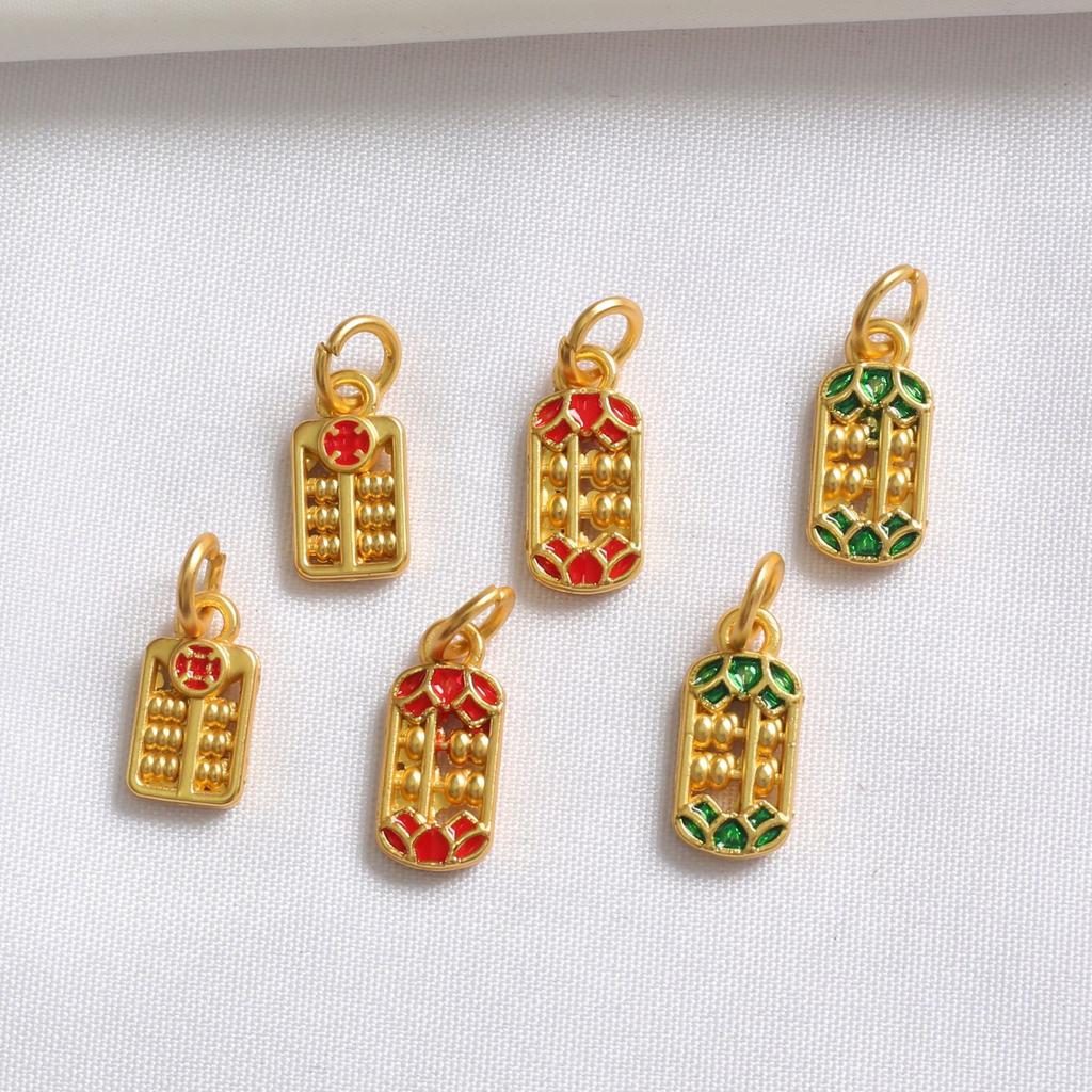 10 шт. Сохраняющее цвет старинное золотое капающее масло Ping An Ruyi кулон Diy Abacus кулон браслет ожерелье кулон ювелирные изделия аксессуары