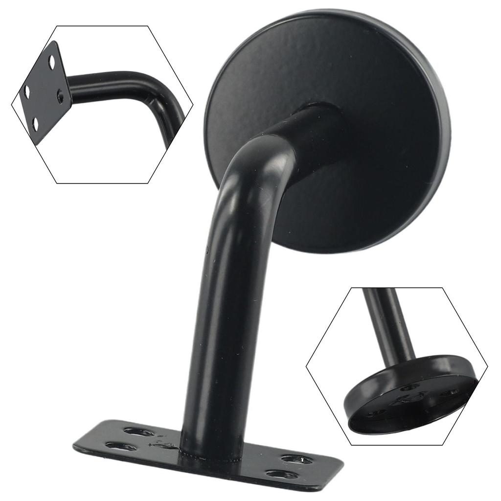 Черный кронштейн для поручня с настенной опорой надежно закрепит ваш поручень