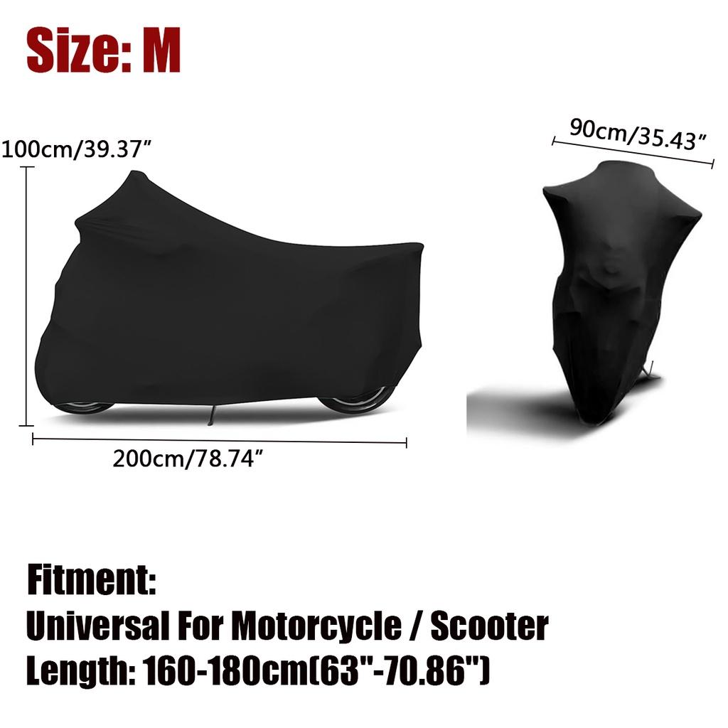 Sunshade Anti-UV Motorbike Dust-proof Covers Indoor Outdoor Protection Black M-3XL Elastic Fabric Motorcycle Scooter Cover