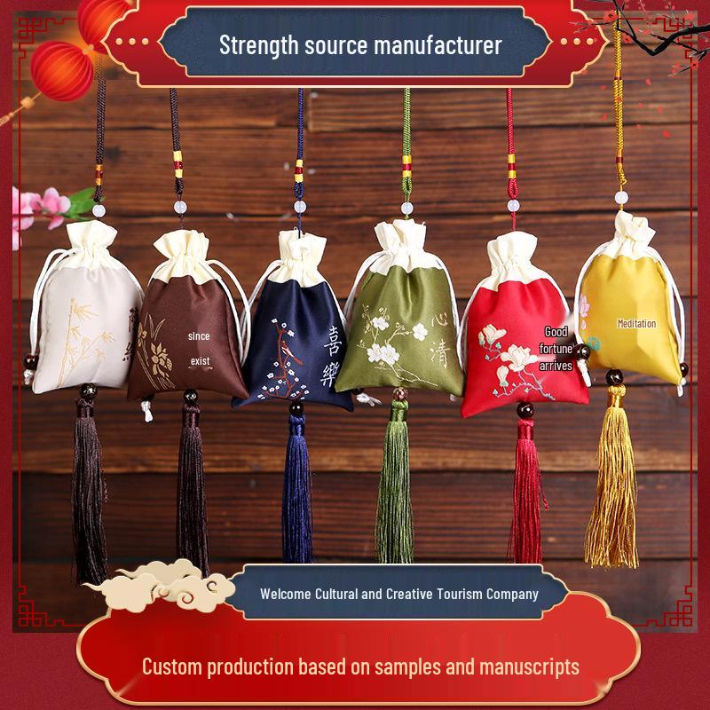 Вышитый тканевый амулетный мешочек - Ручная сумка из парчи