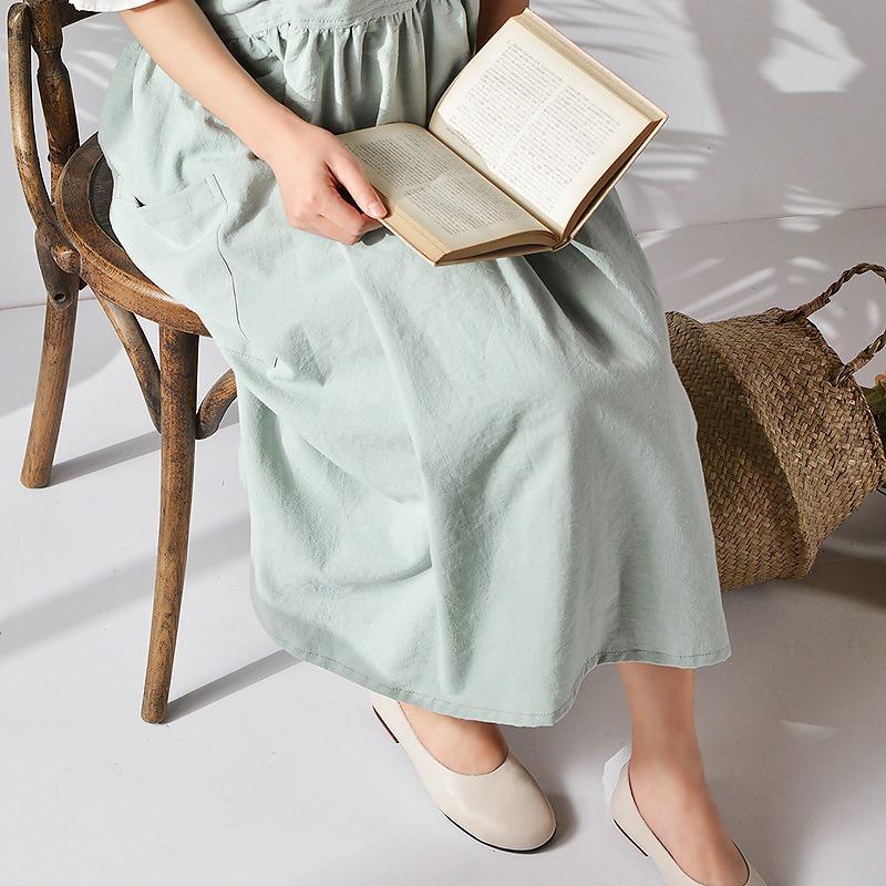 Льняные женские карманы с перекрестными спинками симпатичные платья для садоводства, рисования, выпечки, кулинарии