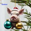 Рождественский кулон очаровательный мультяшный поросенок в форме рождественской елки подвесное украшение для дома праздничные украшения