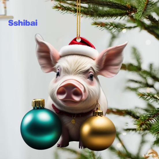 Рождественский кулон очаровательный мультяшный поросенок в форме рождественской елки подвесное украшение для дома праздничные украшения