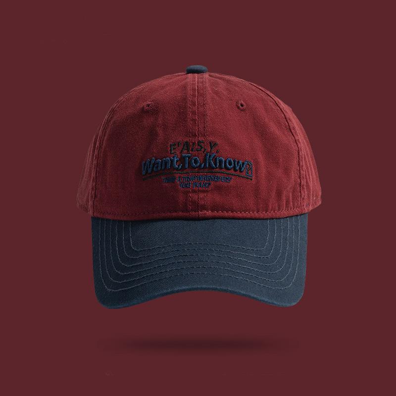 Ретро цветовая гамма, бейсболка с вышивкой букв, женская, весенне-летняя, универсальная, для маленького лица, с мягким верхом, мужская