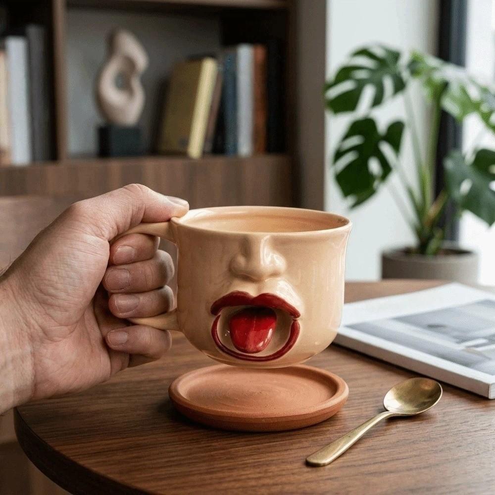 Забавная кружка с подвижным языком 300 мл Керамическая кружка Чашка для воды Кружка с беспокойным языком Подарок