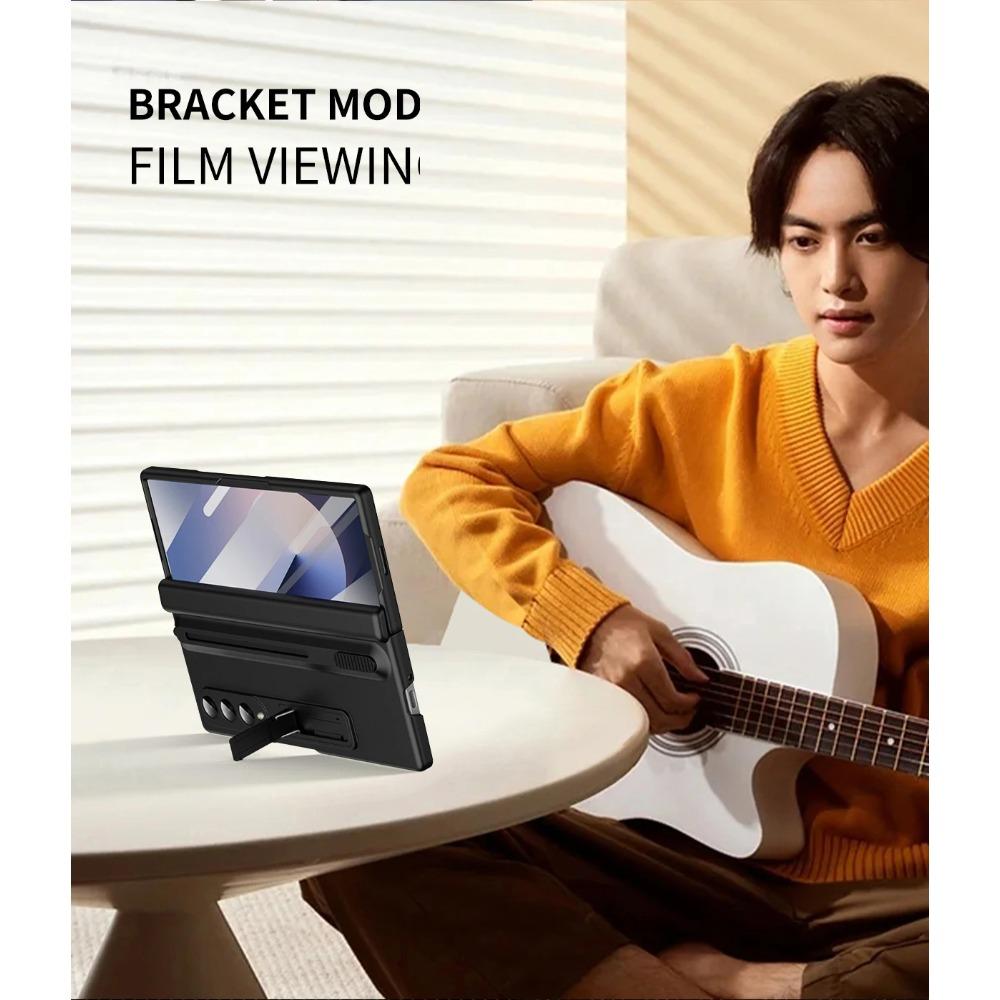 Original Kickstand Hinged Protect Case For Samsung Galaxy Z Fold 7 6 5 4 3 Touch Pen Slot Screen Glass Film Lens Shockproof Cover