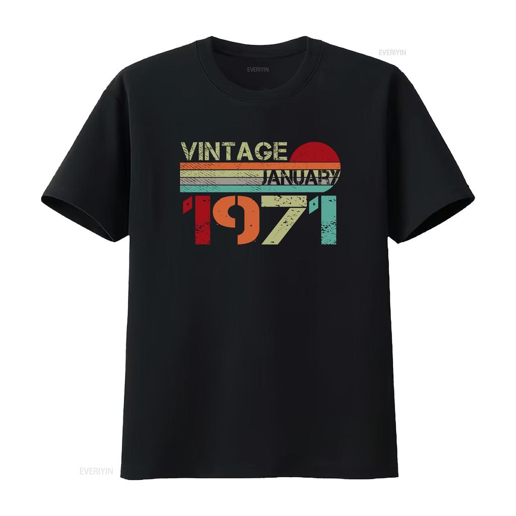 Vintage Born In January Birth Year Of Its My Birthday T Shirt vintage Washed designer clothes Casual Stretched Slightly