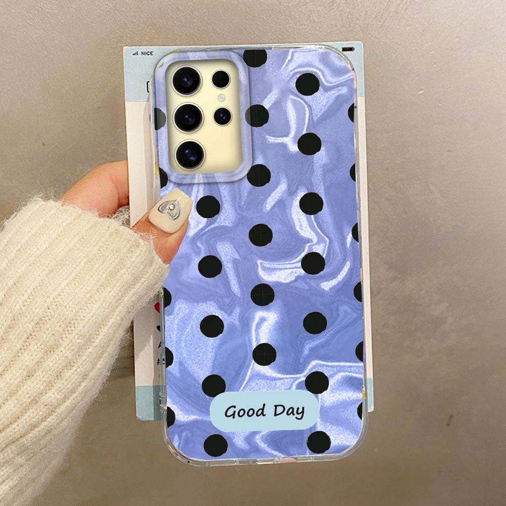 Красочный классический чехол для телефона с черными точками для Samsung Galaxy S25 S24 S23 S22 S21 FE Plus Ultra S25+ S24+ Оболочка Силиконовая задняя крышка