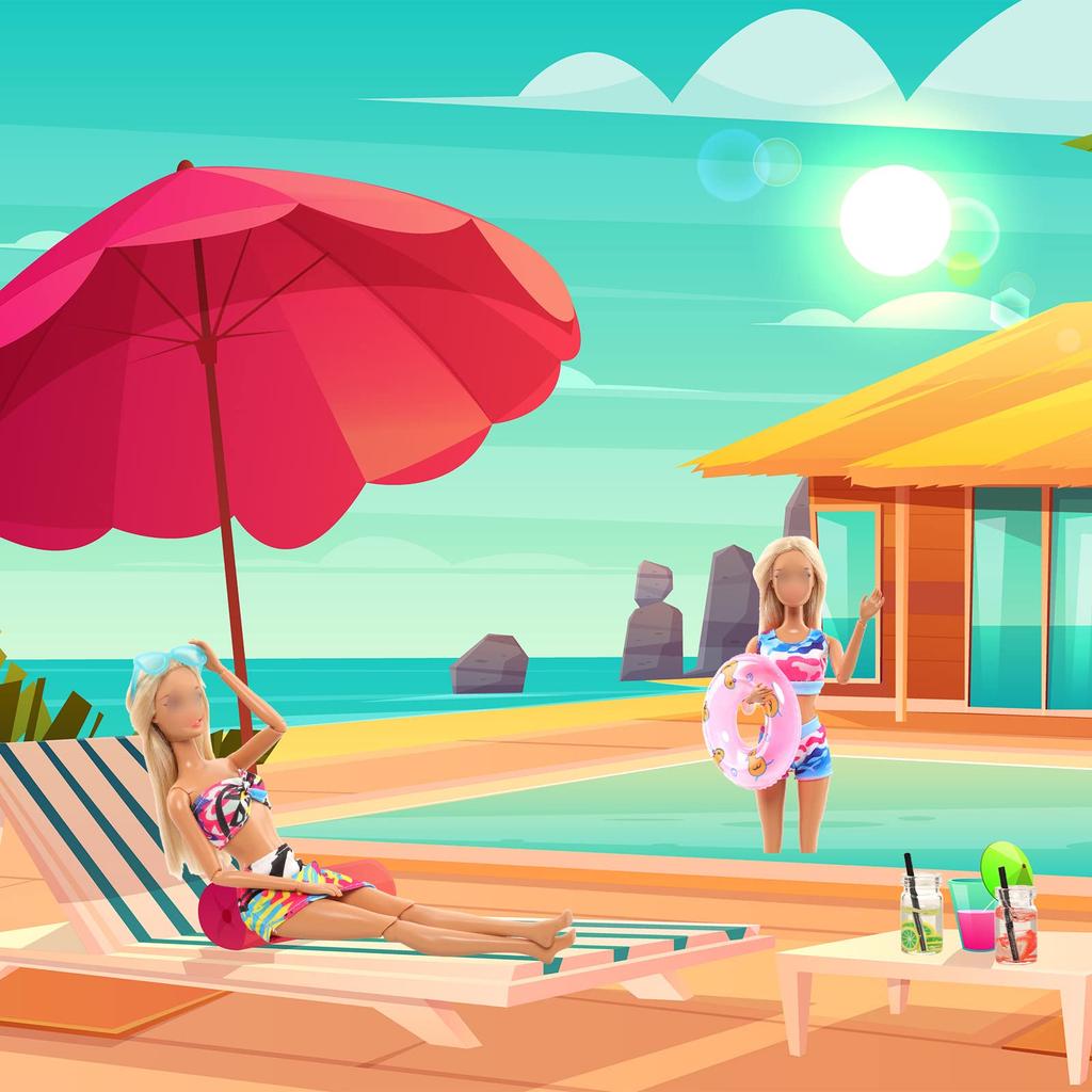 Barwawa Licca 30 см Купальная одежда для кукол 18 комплектов 5 купальников 5 пар обуви 2 8 аксессуаров, таких как одежда для кукол, комплект, платья, =