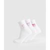 Носки Gym Babes Midi 3pk White Sour Pink Active Purple Winning Pink I1c1b Wdwm