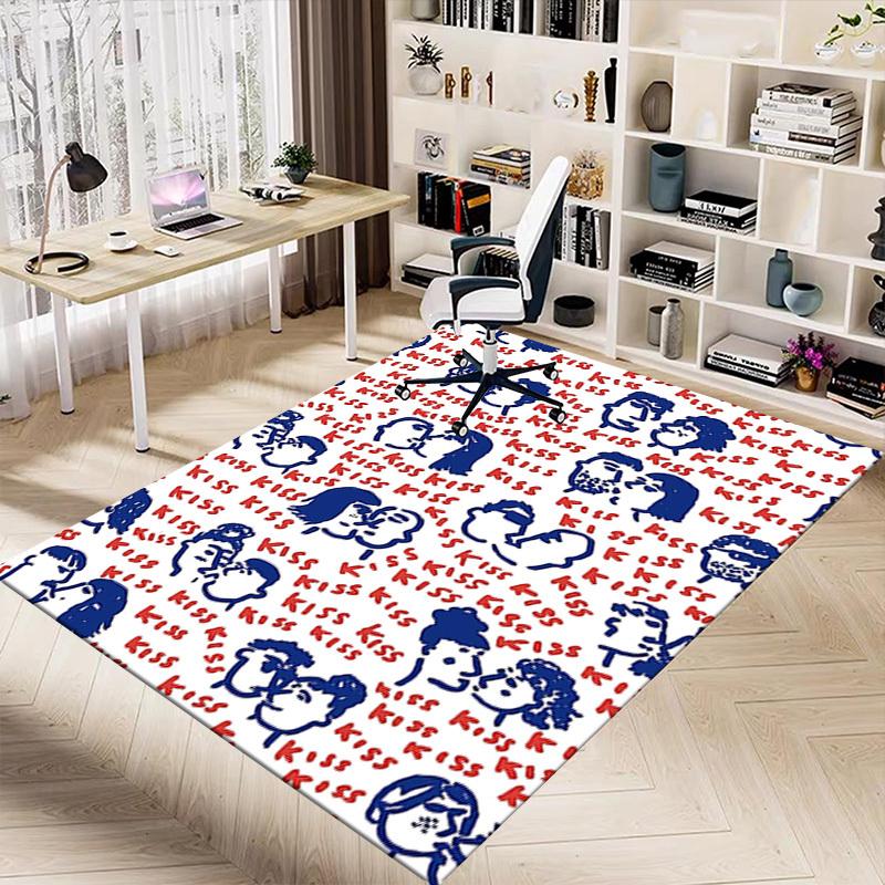 1PC KISS PRINT Anti-slip carpet, suitable for Office, bedroomand playrooms. It can also be used as a sofa footrest cover-W47