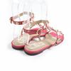 Отличные сандалии Valentino Garavani Rockstud с ремешком на щиколотке, лакированная кожа, розовые, б/у