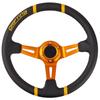35 см круглый глубокий гоночный спортивный руль для дрифта алюминиевый 3 спицы черный кожаный эффект