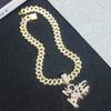 Хип-хоп Панк Подвеска с надписью "NO LOVE" Кубинская цепь Стильная Iced Out Мужская Женская Уличный стиль Кубинская цепь Модные украшения Подарок