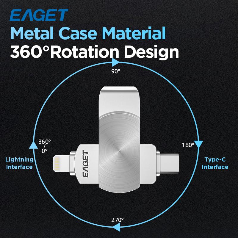 Сертифицированный MFi флэш-накопитель для телефона USB-накопитель, высокоскоростной внешний накопитель, совместимый с iPhone/iPad/Android/ПК