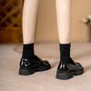 Туфли на плоской подошве из натуральной кожи Yuexinwang для женской обуви Huizhou Su Yinyin, те же мокасины, на толстой подошве, новые осенне-зимние черные маленькие кожаные туфли